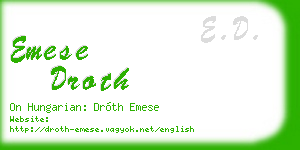 emese droth business card